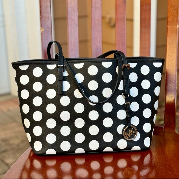 Michael Kors Polka Dot Small Tote Bag - Picture 5 of 8